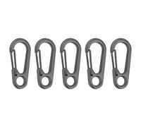 5/10/20 pezzi Mini portachiavi con moschettone - Moschettoni a molla in lega con anello a D for campeggio all'aperto e uso quotidiano(Grey Color,5PCS)