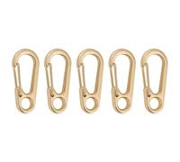 5/10/20 pezzi Mini portachiavi con moschettone - Moschettoni a molla in lega con anello a D for campeggio all'aperto e uso quotidiano(Light gold,5PCS)