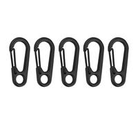 5/10/20 pezzi Mini portachiavi con moschettone - Moschettoni a molla in lega con anello a D for campeggio all'aperto e uso quotidiano(Black,5PCS)