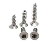 5/10/50 Pezzi M2 .3 .6 M3 M4 M5 M6 304 Acciaio Inossidabile A Sei Lobi Torx Svasata A Testa Piatta Vite Autofilettante For Legno Di Sicurezza GB2670.2(25mm,M3 50pcs)