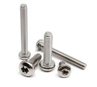 5/10/50pz Extra-lungo 3-100mm M1.4 M1.6 M2 M2.5 M3 GB2672 Vite a testa tonda Torx a sei lobi Bullone in acciaio inossidabile 304(5mm,M3 50pcs)