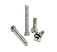 5/10/50pz Extra-lungo 3-100mm M1.4 M1.6 M2 M2.5 M3 M4 M5 M6 M8 GB2672 Vite a testa tonda Torx a sei lobi Bullone in acciaio inossidabile 304(90mm,M6 10pcs)