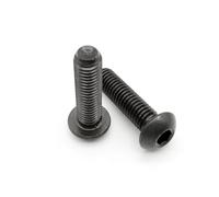 5/10/50pz M2 M2.5 M3 M4 M5 M6 M8 Nero Grado 10.9 Acciaio Esagono Incassato Bottone Testa Tonda Vite Bullone(25mm,M5 10pcs)