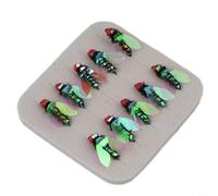 5/10 ami da mosca, esche per pesca a mosca, esche con piume e paillettes, design brillante e attraente per aumentare la frequenza di morso e ridurre la fuga dei pesci, misura amo 14 (A 10 pezzi)