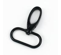 5/10 fibbie in metallo da 20-38 mm con moschettone girevole per collare, moschettone, gancio a scatto per borsa, portachiavi, accessori di fissaggio (nero, 25 mm-10 pezzi)