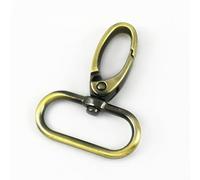 5/10 fibbie in metallo da 20-38 mm con moschettone girevole per collare, moschettone, gancio a scatto per borse, portachiavi, accessori di fissaggio (ottone, 25 mm-10 pezzi)