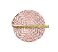 5/10 iarde di elastico in spandex da 10 mm per rifiniture da cucire per cerchietti,Oro-Rosa chiaro,10 iarde