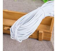 5/10 metri di elastico rotondo bianco nero ad alta elasticità, elastico in gomma, cordino elastico per accessori da cucito fai da te, 1/2/3/4/5/6 mm, BIANCO, diametro 2,5 mm, 5 metri