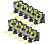 5 10 nastri per etichette A45018 nero su giallo 12 19 mm compatibili con i modelli di stampante LabelManager 300 350 350D 360D per il numero di parte D1 45018 45808(10PK)