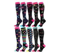 5/10 paia di calzini a compressione da trekking, tennis, skateboard, for uomo e donna, ideali for lo sport, il ciclismo, la corsa, yoga, calcio, basket per Pallacanestro Tennis Yoga, Bianco(Color6)