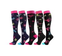 5/10 paia di calzini a compressione da trekking, tennis, skateboard, for uomo e donna, ideali for lo sport, il ciclismo, la corsa, yoga, calcio, basket per Pallacanestro Tennis Yoga, Bianco(Color3)