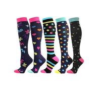 5/10 paia di calzini a compressione da trekking, tennis, skateboard, for uomo e donna, ideali for lo sport, il ciclismo, la corsa, yoga, calcio, basket per Pallacanestro Tennis Yoga, Bianco(Color5)