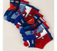 5/10 paia di calzini a mezza gamba con motivo a cartone animato di Spider-Man Marvel per bambini, calzini corti comodi e traspiranti per ragazzi, adatti come regalo per bambini e per l'uso scolastico 