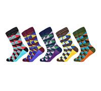 5 / 10 Paia Di Calzini Design A Motivo Colorato Casual Corporate Moda Per Uomini