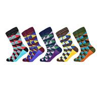 5 / 10 Paia Di Calzini Design A Motivo Colorato Casual Corporate Moda Per Uomini