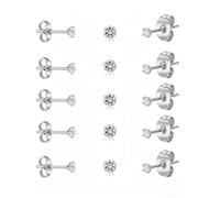 5/10 paia di piccoli orecchini a perno in argento oro per donne e uomini, 2 mm CZ ipoallergenici, set di orecchini cartilagine cartilagine placcato oro 14 K in acciaio inossidabile 316L, piccoli fori