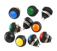 5/10 PCS Interruttore 12mm Pannello Foro 1A Interruttore impermeabile pbs33b 12v 2Pin Pulsante momentaneo Interruttore reset Non bloccante PBS-33B(PBS-33B White,10pcs)