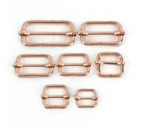 5/10 pezzi 20-50 mm guide metalliche tri-glides fibbie a rullo con perno in filo metallico regolatore cursore per borse accessori in pelle per abbigliamento-25 mm-10 pezzi-oro rosa