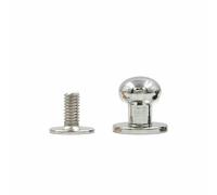 5-10 pezzi borchie a testa tonda con pallina, bottoni in ottone, rivetti a vite, ferramenta fai da te per borse in pelle, accessori fai da te, fibbie - argento - 10 pezzi 11x9x12 mm