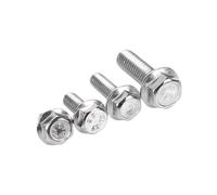 5/10 pezzi Bulloni flangiati in acciaio inossidabile 304 Viti a testa esagonale piatta Bulloni M6 M8 for piastre posteriori di auto, moto, ciclomotori e scooter(M8-5Pcs,30mm)