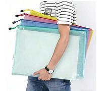 5/10 pezzi Buste portadocumenti con cerniera impermeabile e griglia extra large - A3/A4/A5 trasparenti, durevoli, organizzatori di documenti ideali per studenti e professionisti, perfetti per conserva