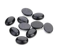 5/10 pezzi/confezione cabochon in pietra naturale ovale agata lapislazzuli occhio di tigre perline sciolte con retro piatto, distanziatori cabochon per la creazione di gioielli - arenaria blu - 18x2