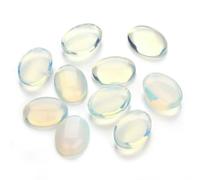 5/10 pezzi/confezione cabochon in pietra naturale ovale agata lapislazzuli occhio di tigre perline sciolte con retro piatto, distanziatori cabochon per la creazione di gioielli - pietra opale - 18x2