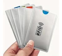 5/10 pezzi di Custodie antifurto per carte RFID - Protettore antifurto, anti NFC per carte d identità e carte di credito Argento 5pz,Argento 10pzAlluminio