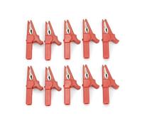 5/10 pezzi di morsetti a coccodrillo rossi e neri, cavi prova in rame da 55 mm for accessori multimetro(Red 10Pcs)