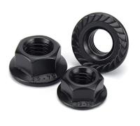 5-10 pezzi DIN6923 M8x1.0 M10x1.0 m10x1.25 M12x1.25 M12x1.5 M14X1.5 M16X1.5 filettatura fine Dado esagonale flangiato nero-M12 x 1.25 (5 pezzi)