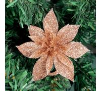 5/10 pezzi glitter fiori artificiali ornamenti per l'albero di natale decorazioni di buon natale casa capodanno regalo per feste decor-rosa-10 pezzi