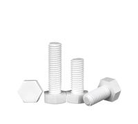 5/10 pezzi M12 Viti a testa esterna in plastica bianca esagonali isolate in PP(25mm,M12-10pcs)