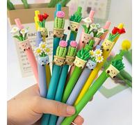 5/10 pezzi Penne a retrattili creative a tema vegetale, penne floreali graziose e ad asciugatura rapida, forniture per ufficio e scrittura, adatte per scuola, premi in classe, regali per le vacanze, p