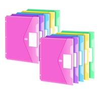 5/10 pz 3 fori busta per file perforata formato lettera borsa per documenti in plastica con finestra per etichette per tasche per file scolastici per ufficio