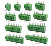 5/10 pz KF128 2.54mm 0.1 "passo Mini PCB morsettiera a vite connettore per fili 2P 3P 4P 5P 6P 7P 8P 9P 10P 12P 16P terminale