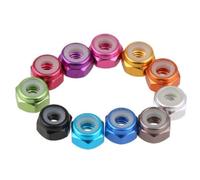 5-10 pz M2 M2.5 M3 M4 M5 M6 Anodizzato Multicolore Lega di Alluminio Colorato Dado di Bloccaggio in Nylon(Purple,M2 10pcs)