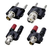 5/10 Pz Q9 BNC Banana Girare Due Dual 4mm Banana Maschio Femmina jack Connettore Coassiale BNC Tipo a T 3 vie Splitter Adattatore RF(F to 2 F (5Pcs))