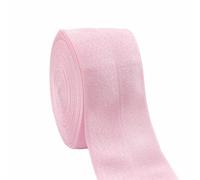 5 10 Yard 1-1/2" 40mm Solid Shiny Fold Over Elastics Spandex Satin Band Fettuccia Nastro Tessuto Abito Cucito Trim-Rosa Chiaro-2 Yard