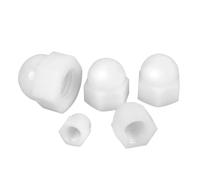 5-100 pezzi Dadi esagonali in plastica Dadi ciechi in nylon bianco e nero Copertura decorativa Dado a ghianda semicircolare M3 M4 M5 M6-M20 Dado cieco Tappo esagonale a cupola(White,M12 (10pcs))