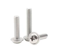 5-100 Pezzi M1.4-M8 PWM-type Viti a macchina a testa tonda a croce con rondella in acciaio inossidabile, M5x18mm(20 pezzi)