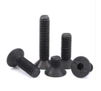 5-100 pezzi M1.6 M2 M2.5 M3 M4 M5 M6 M8 in acciaio inossidabile 304 nero con testa svasata esagonale piatta(Grade 10.9 black,18MM_M4-(20PCS))