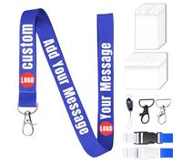 5-1000PCS Cordini personalizzati con immagine Logo/foto/testo/nome per ufficio, scuola, eventi e uso aziendale (cordino porta carte)