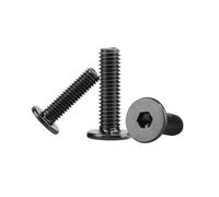 5-100pcs M2/M2.5/M3/M4/M5/M6 acciaio inossidabile 304 nero viti con testa piatta ultra-sottile e fessura esagonale interna, M3x6mm