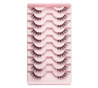 5/10Pairs Ciglia Finte Ciglia Occhio di Gatto Estensione Del Ciglio 3D Visone Mezza Ciglia Trucco Naturale maquiagem