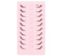 5/10Pairs Ciglia Finte Ciglia Occhio di Gatto Estensione Del Ciglio 3D Visone Mezza Ciglia Trucco Naturale maquiagem