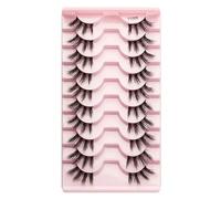 5/10Pairs Ciglia Finte Ciglia Occhio di Gatto Estensione Del Ciglio 3D Visone Mezza Ciglia Trucco Naturale maquiagem