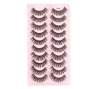 5/10Pairs Ciglia Finte Ciglia Occhio di Gatto Estensione Del Ciglio 3D Visone Mezza Ciglia Trucco Naturale maquiagem