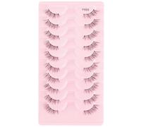 5/10Pairs Ciglia Finte Ciglia Occhio di Gatto Estensione Del Ciglio 3D Visone Mezza Ciglia Trucco Naturale maquiagem