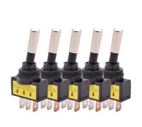 5/10pcs 12mm Auto Car LED Illuminated Toggle Switch ASW-15D SPST 2 Position 3pin ON OFF 12V 24V DC Red Green Blue Yellow White(White LED,5PCS_24V)