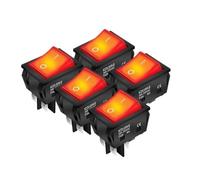 5/10PCS 30A 250V Heavy Duty KCD2 Interruttore a bilanciere ON Off DPST 4 Pin con interruttore a levetta 220V illuminato rosso T125(10pcs red)